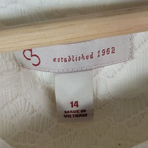 Dress Barn Lace Dress Cream Size 14 Floral Zip Bridal Cap Sleeve Cocktail Sheath - Picture 7 of 8